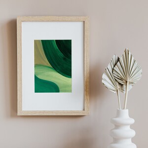 Abstract Emerald green prints, Emerald Green wall art for home decor, Mid century print, abstract green painting, minimalist green artwork zdjęcie 7