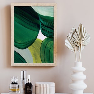 Pintura verde esmeralda, conjunto de impresión de arte abstracto de 2, impresión de arte minimalista, arte de pared contemporáneo, impresiones grandes de verde bosque, imprimible 16x20 imagen 5