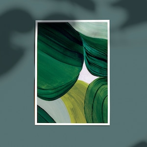 Abstracte groene print, moderne aquarelkunst, hedendaagse grote muurkunst voor huisdecor, smaragdgroene kunstprint, groene aquarel abstract afbeelding 7