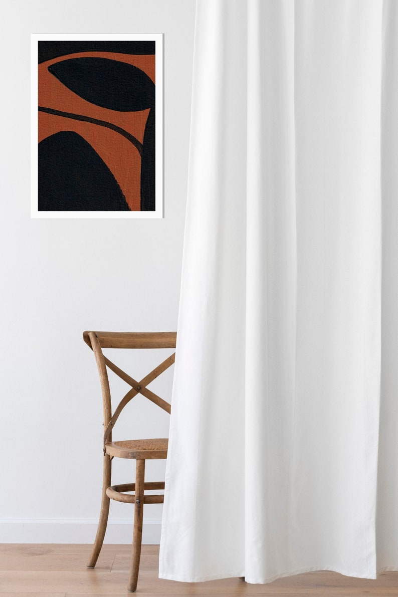 Décor minimaliste Scandi, Impression abstraite noire brune, Art mural abstrait Abstrait Décor mural minimaliste Boho Brown Art Prints 16x20 taille image 1