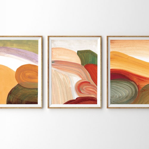Set of 3 Prints Abstract Art Print Set 3 Abstract Prints Etsy