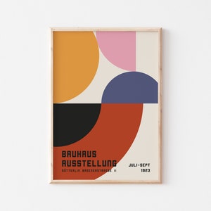 Bauhaus Exhibition Poster 1923, Minimalist Mid Century Modern Wall Art ...