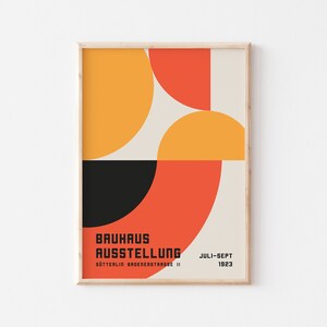 Bauhaus Exhibition Poster 1923, Orange Geometric Wall Art Digital ...