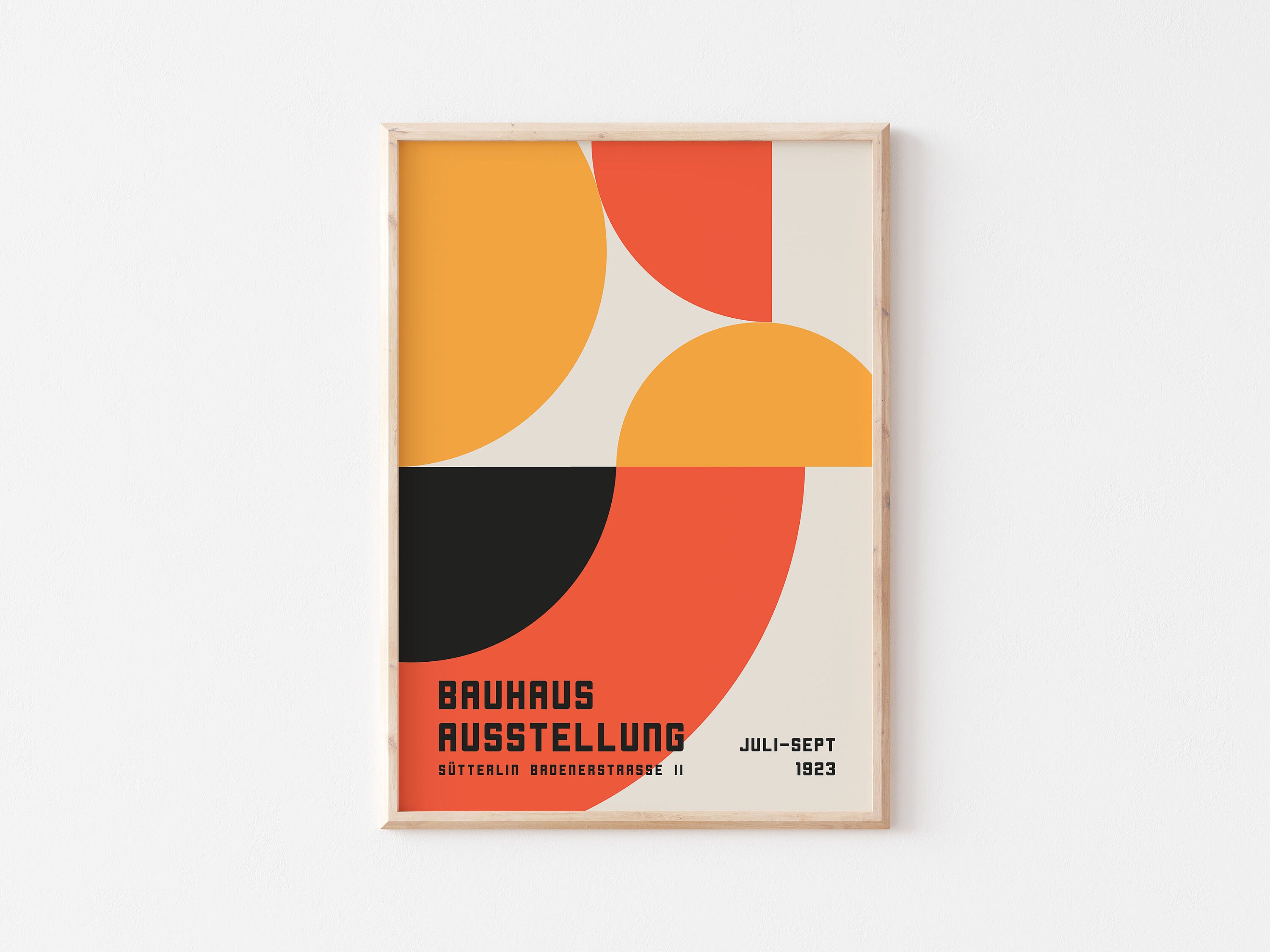 Bauhaus Exhibition Poster 1923, Orange Geometric Wall Art Digital ...