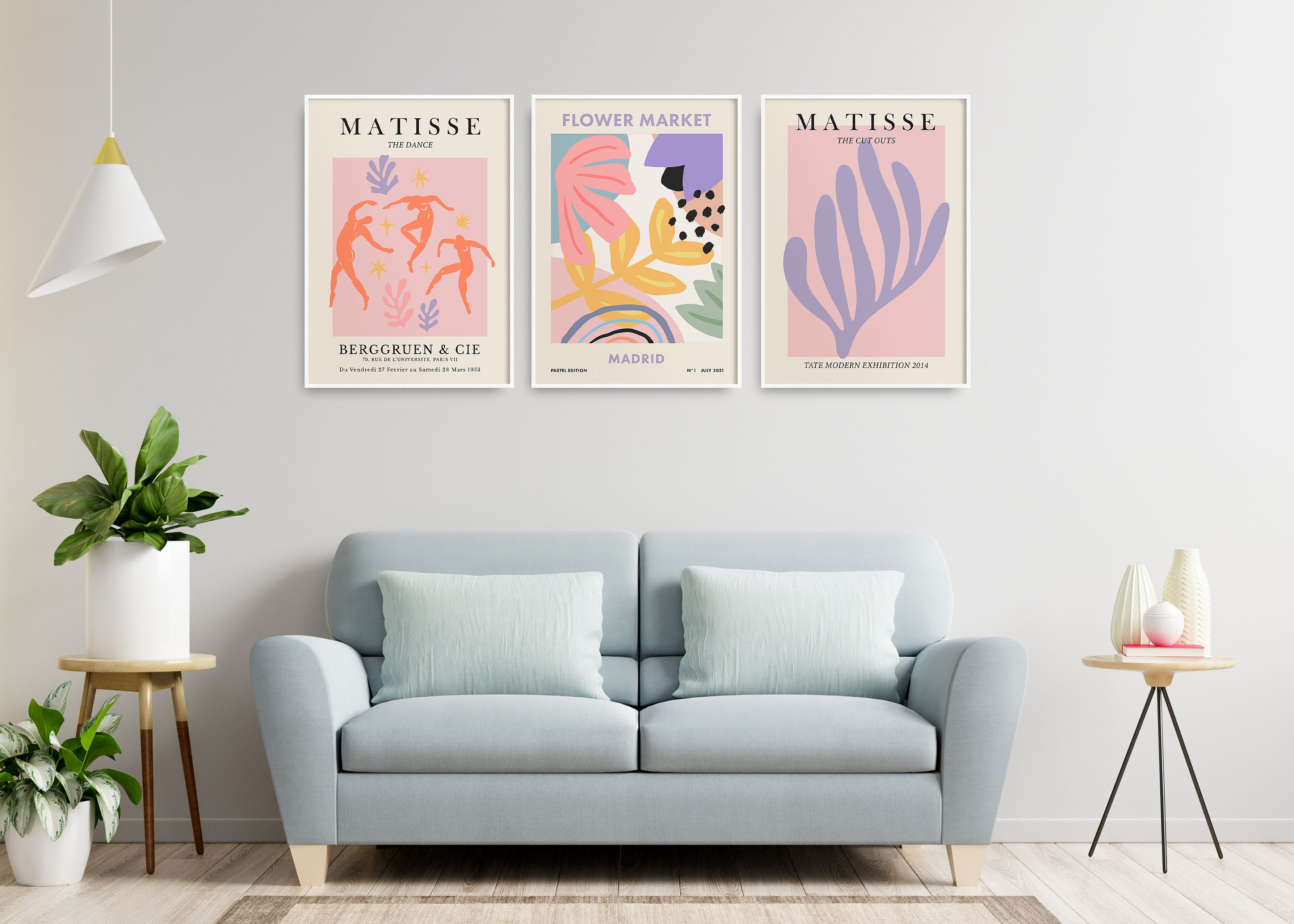 Henri Matisse and Flower Market Set of 3 Prints Pink Wall Art - Etsy