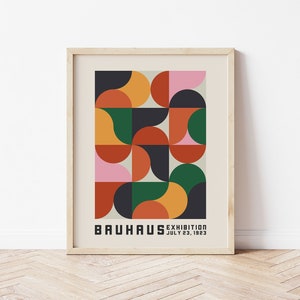 Bauhaus Exhibition Poster 1923, Colorful Mid Century Modern Wall Art ...