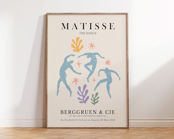 Matisse the Dance Print, Exhibition Poster in Pastel Light Blue