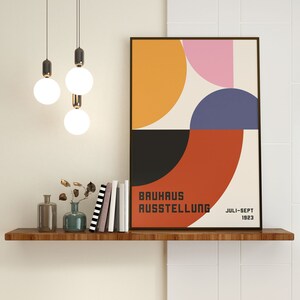 Bauhaus Exhibition Poster 1923, Minimalist Mid Century Modern Wall Art ...