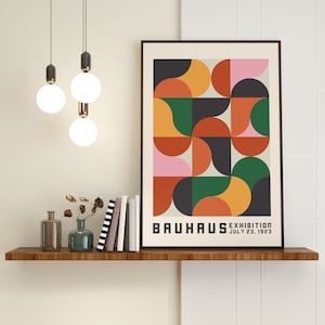 Bauhaus Exhibition Poster 1923, Colorful Mid Century Modern Wall Art ...