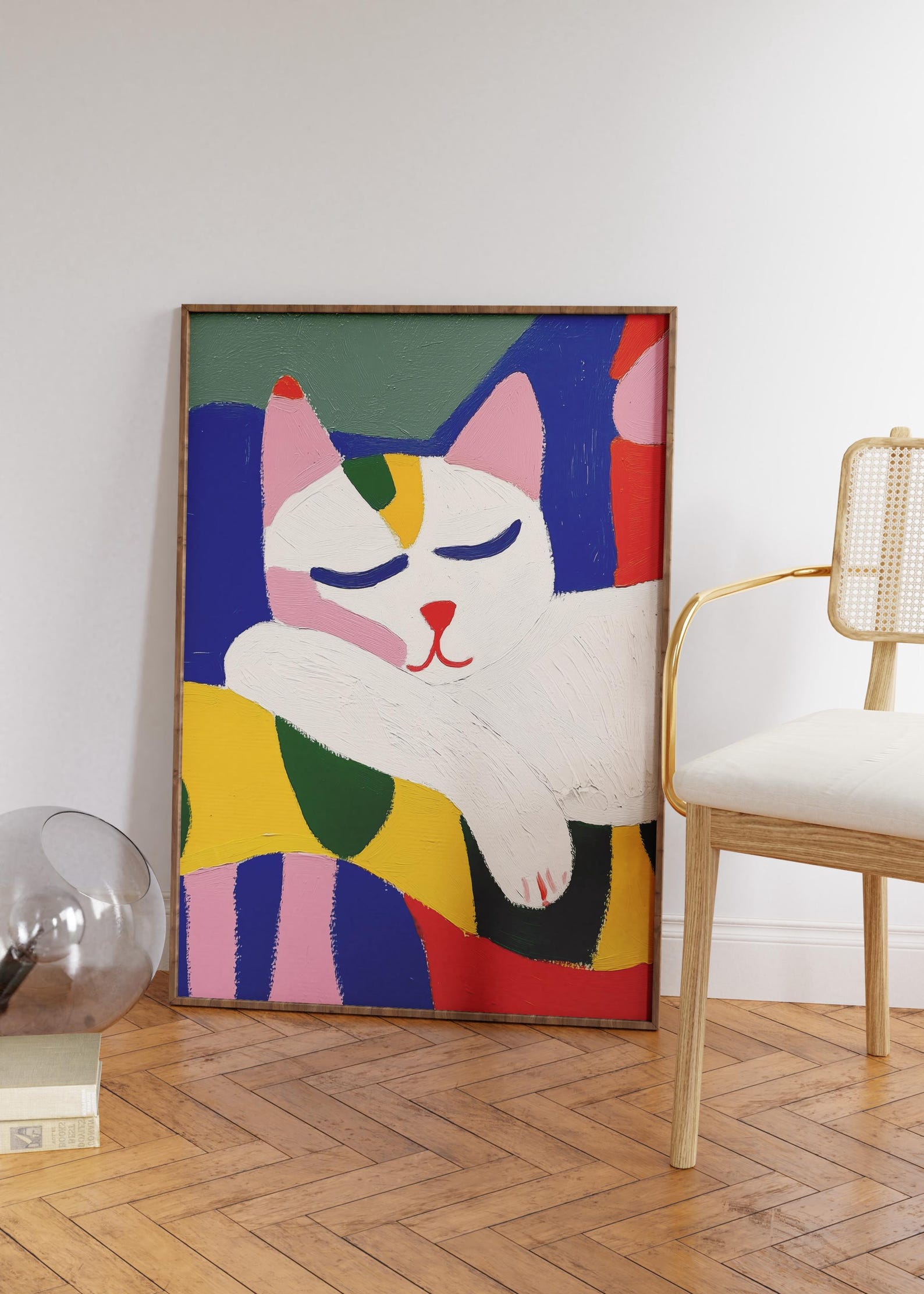 Sleeping Cat Print Eclectic Wall Art Colorful Whimsical Art Matisse ...