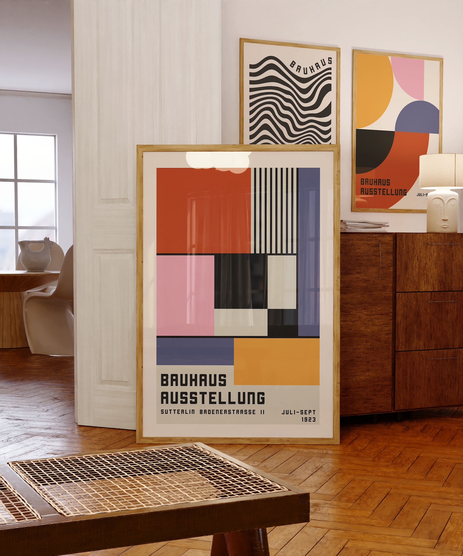 Bauhaus Exhibition Poster 1923, Geometric Mid Century Modern Wall Art ...