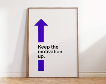 Arte inspirador de la pared de la oficina, impresión tipográfica retro, cartel imprimible motivacional, descarga digital de la decoración de la habitación de moda