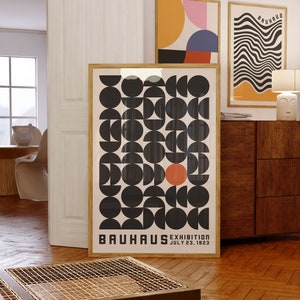 Bauhaus Exhibition Poster 1923, Minimalist Mid Century Modern Wall Art, Eclectic Trendy Living Room Decor Digital Download