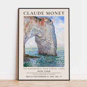 Claude Monet Print Exhibition Poster, Impressionist Sea Painting Digital Download, Famous Art Print, Coastal Wall Art