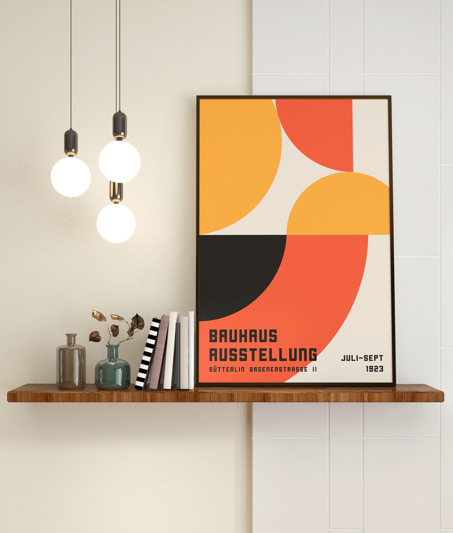 Bauhaus Exhibition Poster 1923, Orange Geometric Wall Art Digital ...