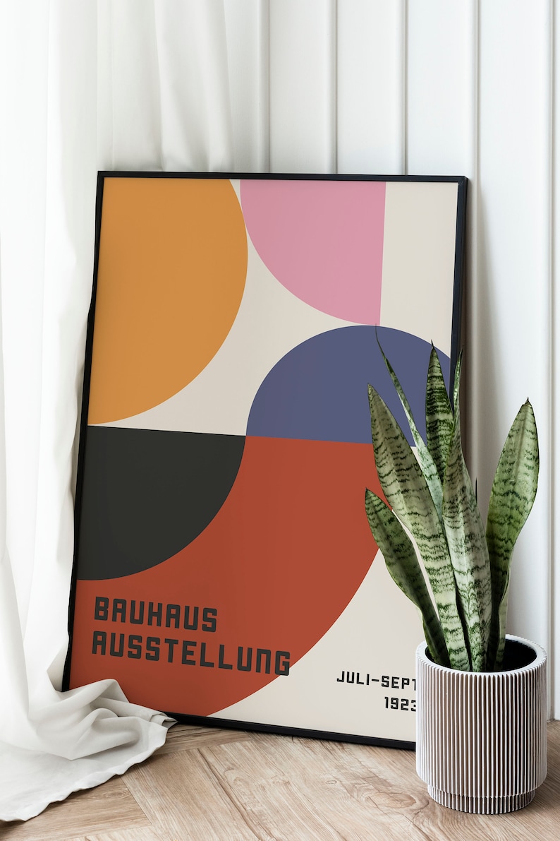 Bauhaus Exhibition Poster 1923, Minimalist Mid Century Modern Wall Art ...