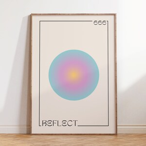 Aura Circle Gradient Poster, Angel Number 666, Law of Attraction Wall Art, Manifest Print Digital Download