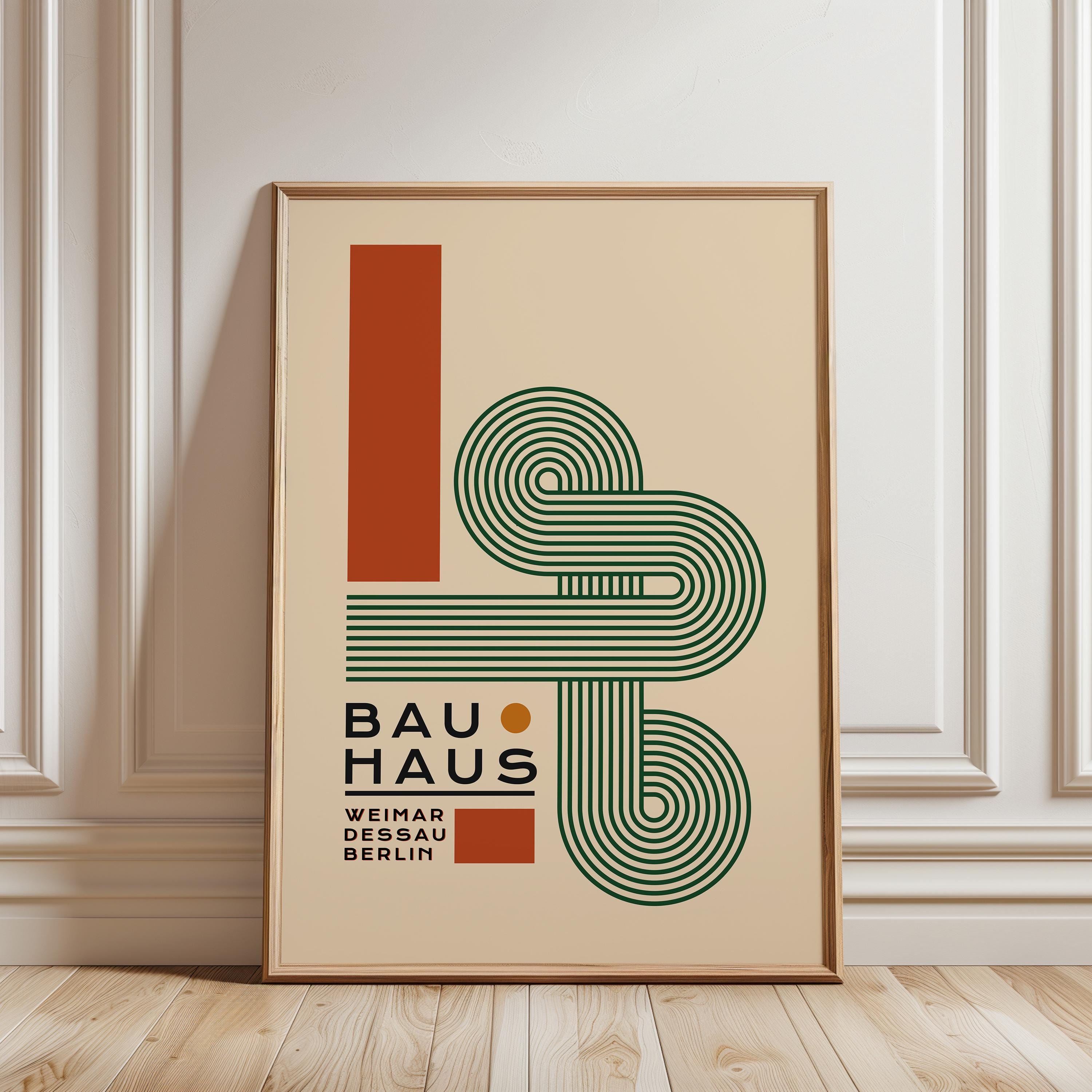 Bauhaus Print Retro Mid Century Modern Wall Art Vintage Exhibition