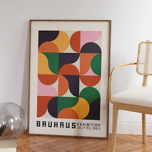 Bauhaus Exhibition Poster 1923, Colorful Mid Century Modern Wall Art ...