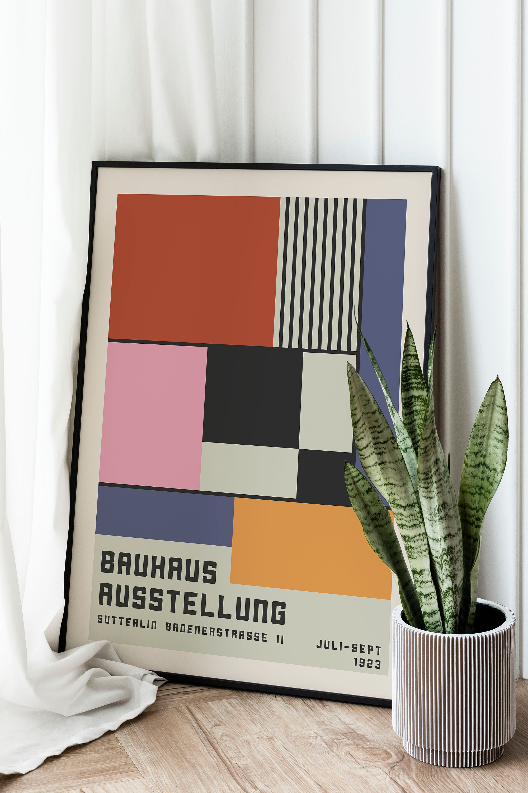 Bauhaus Exhibition Poster 1923, Geometric Mid Century Modern Wall Art ...