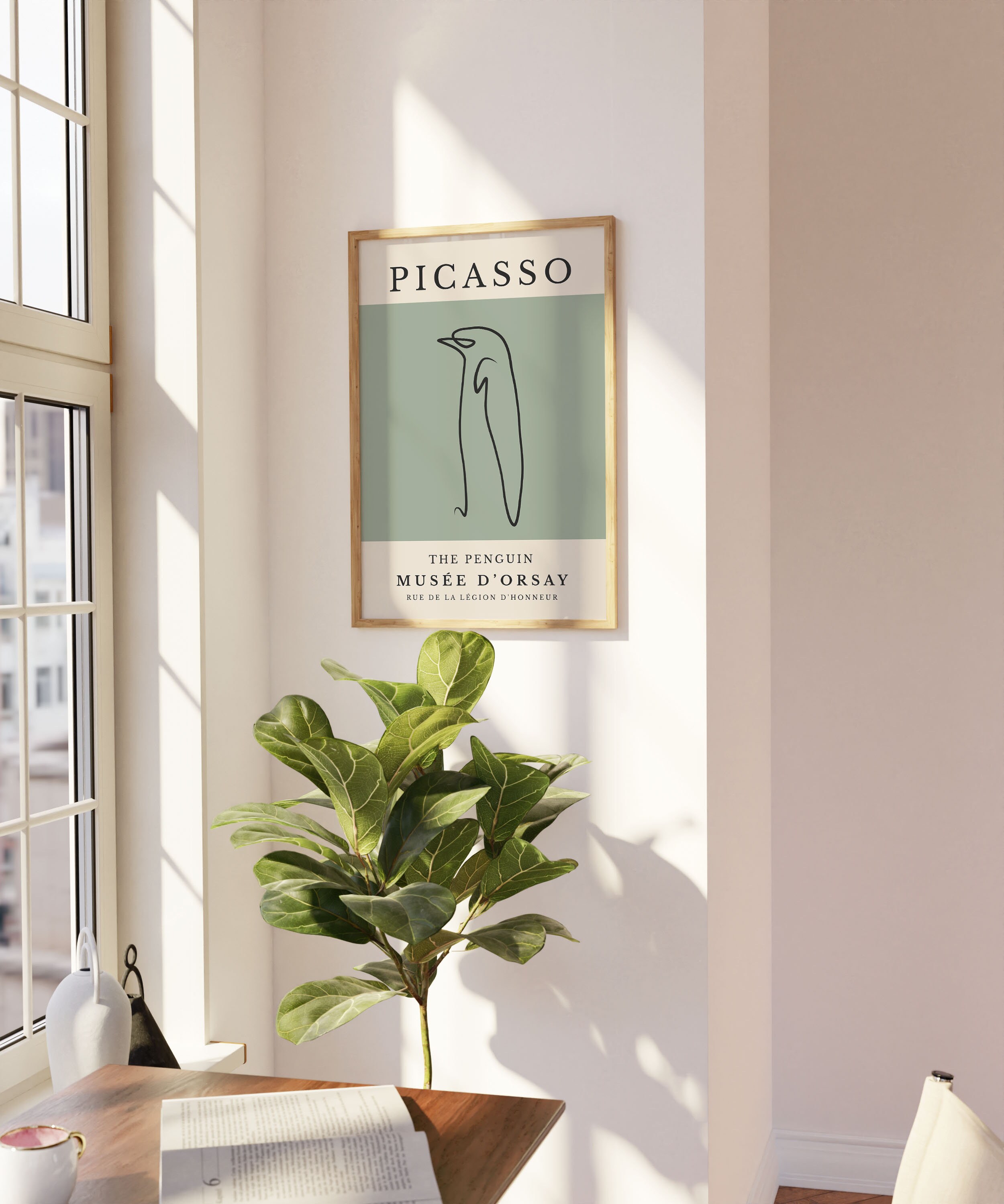 Picasso Stier Linie Kunstdruck: Minimalistische Tier Skizze Poster - Österreich