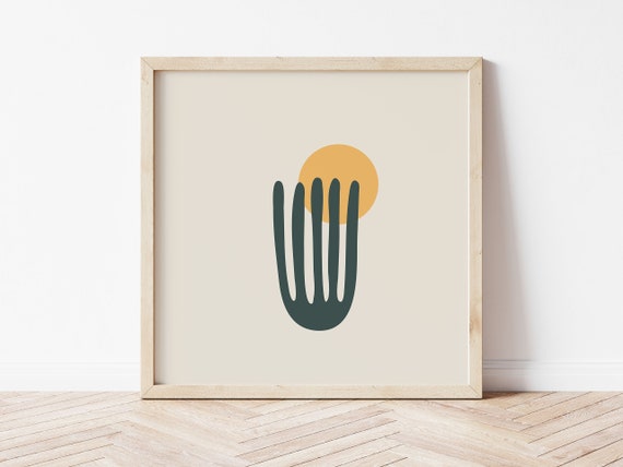 Matisse Inspired Green Cut Out Leaf, Boho Printable Wall Art, Modern Earthy Wall Decor, Henri Matisse Papiers Decoupes Living Room Wall Art