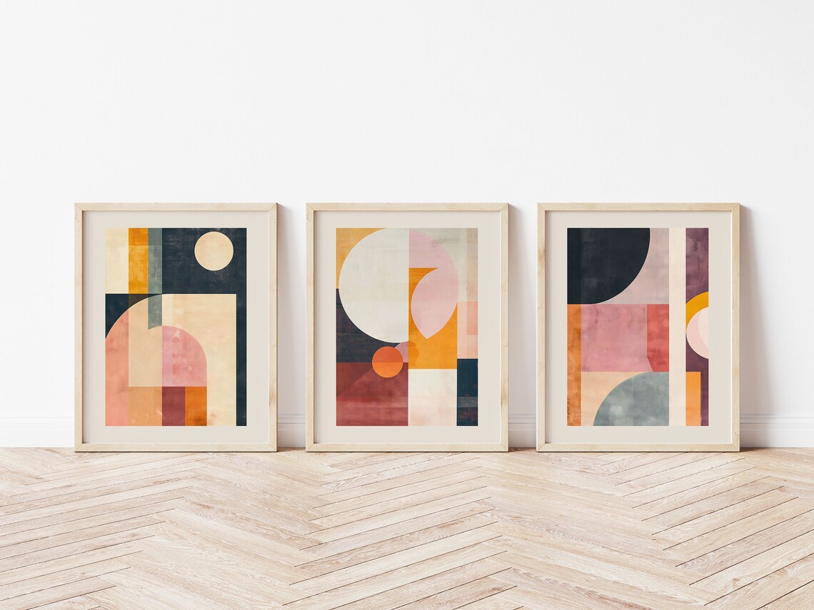 Geometric Printable Wall Art, Minimalist Boho Art Prints, Abstract ...