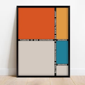 Bauhaus Exhibition Poster Print, Mid Century Modern Art Digital Download, Theo Van Doesburg Ausstellung, Colorful Geometric Wall Art