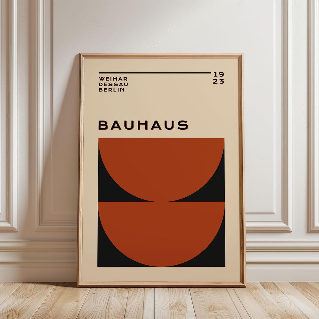 Bauhaus Poster Retro Geometric Wall Art Mid Century Modern Art Print ...