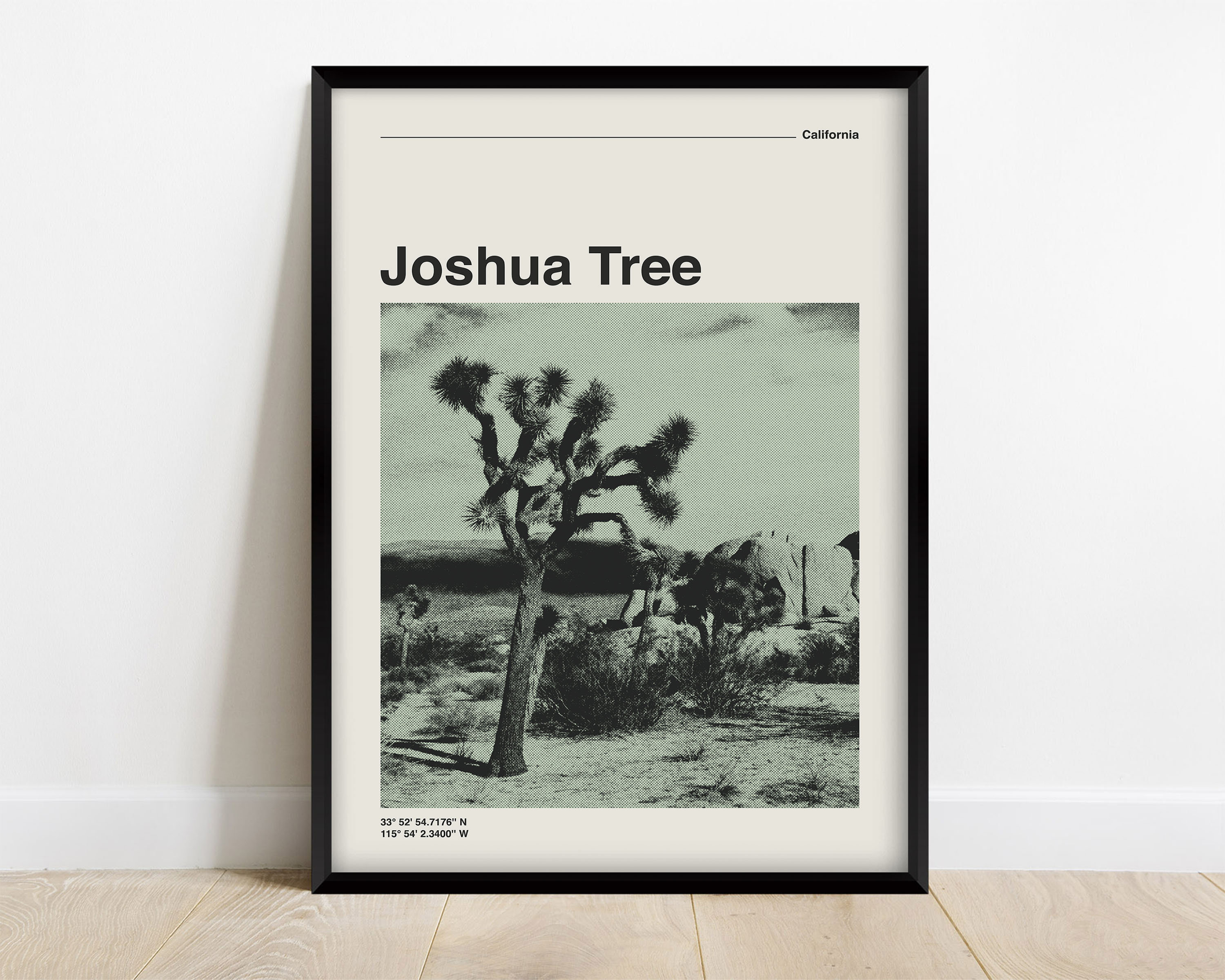 National Park Poster Joshua Tree, Mid Century Modern Retro Travel Print ...