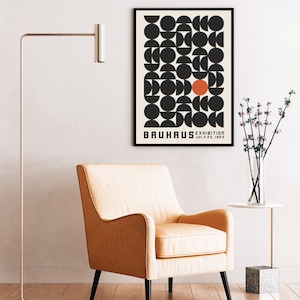 Bauhaus Exhibition Poster 1923, Minimalist Mid Century Modern Wall Art ...