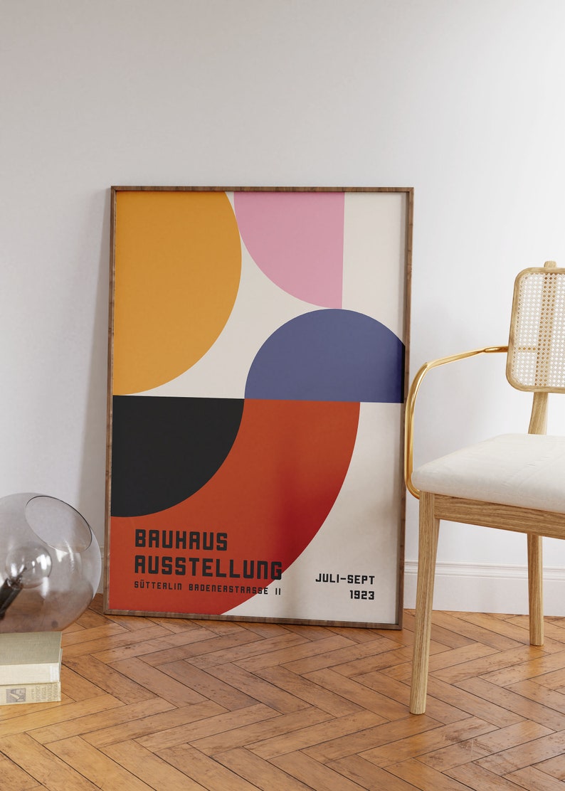 Bauhaus Exhibition Poster 1923, Minimalist Mid Century Modern Wall Art ...