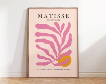 Henry Matisse Pink and Orange Print, Printable Exhibition Poster, Funky Museum Wall Art Digital Download