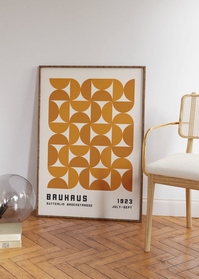 Bauhaus Exhibition Poster 1923, Minimalist Mid Century Modern Wall Art ...