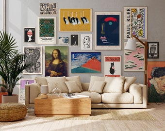 Printable Wall Art, Pop Art Prints, Maximalist Eclectic Posters, Contemporary Gallery Wall Set, Digital Download