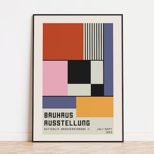 Bauhaus Exhibition Poster 1923, Geometric Mid Century Modern Wall Art ...