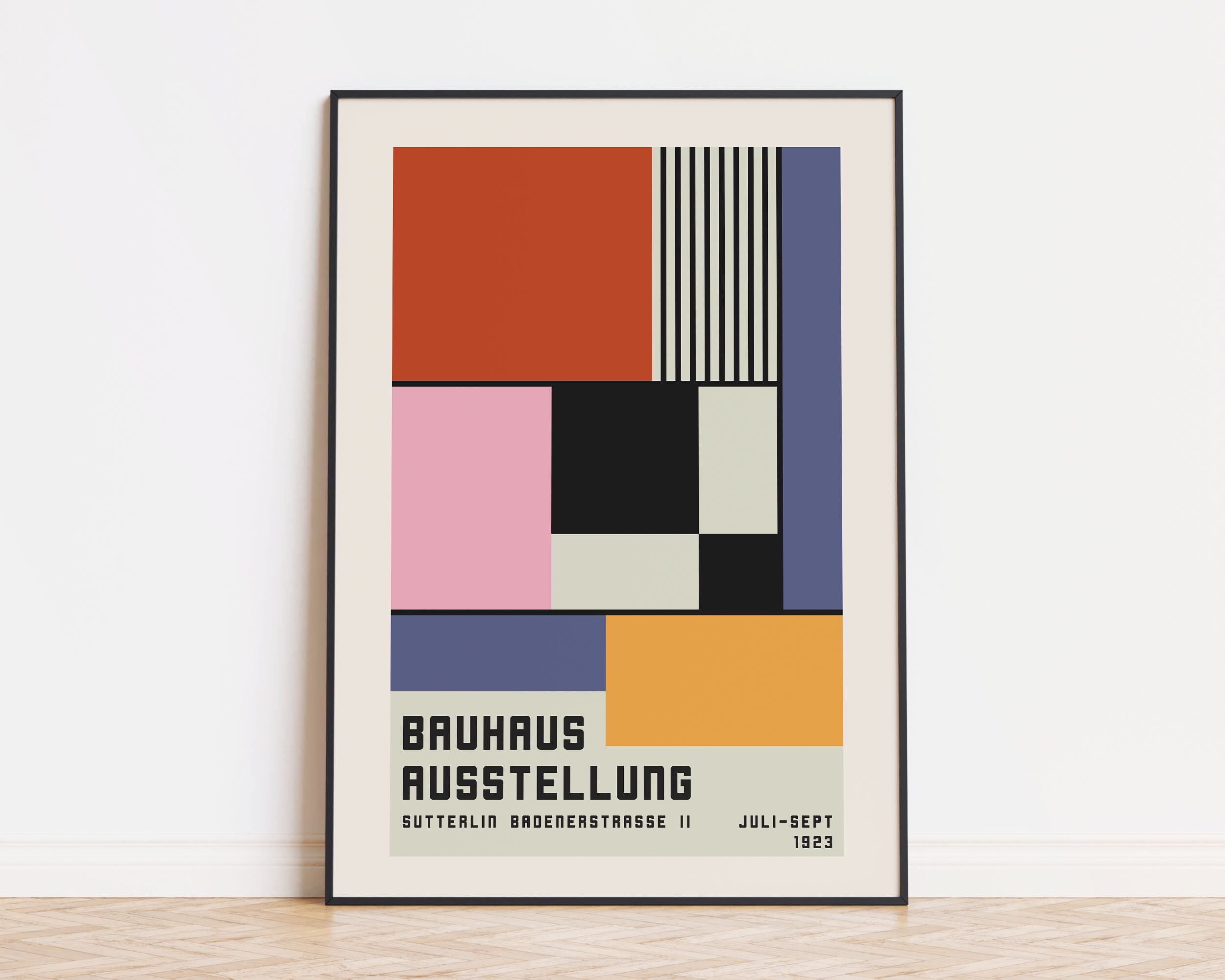 Bauhaus Exhibition Poster 1923, Geometric Mid Century Modern Wall Art ...
