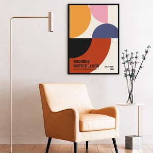 Bauhaus Exhibition Poster 1923, Minimalist Mid Century Modern Wall Art ...