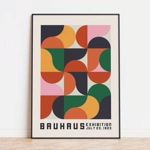 Bauhaus Exhibition Poster 1923, Colorful Mid Century Modern Wall Art ...