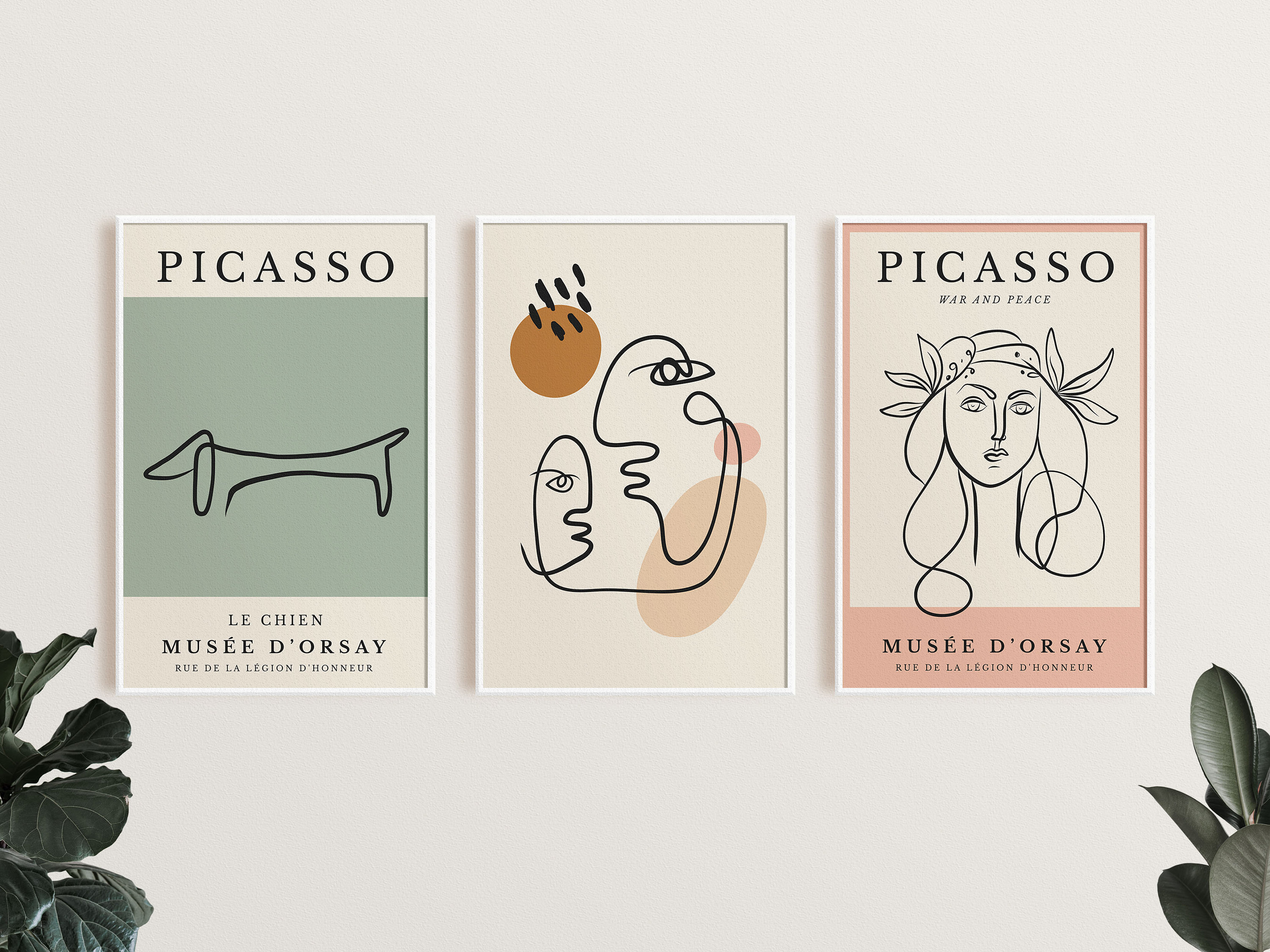 新発売 新商品 of Set Picasso 3 in Posters Exhibition Printable Prints, 絵画