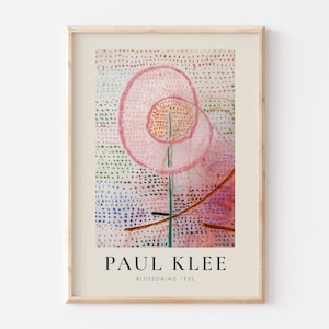 Pink Paul Klee Print, Spring Wall Decor Flower Poster, Blossoming 1935 Famous Art Print Digital Download