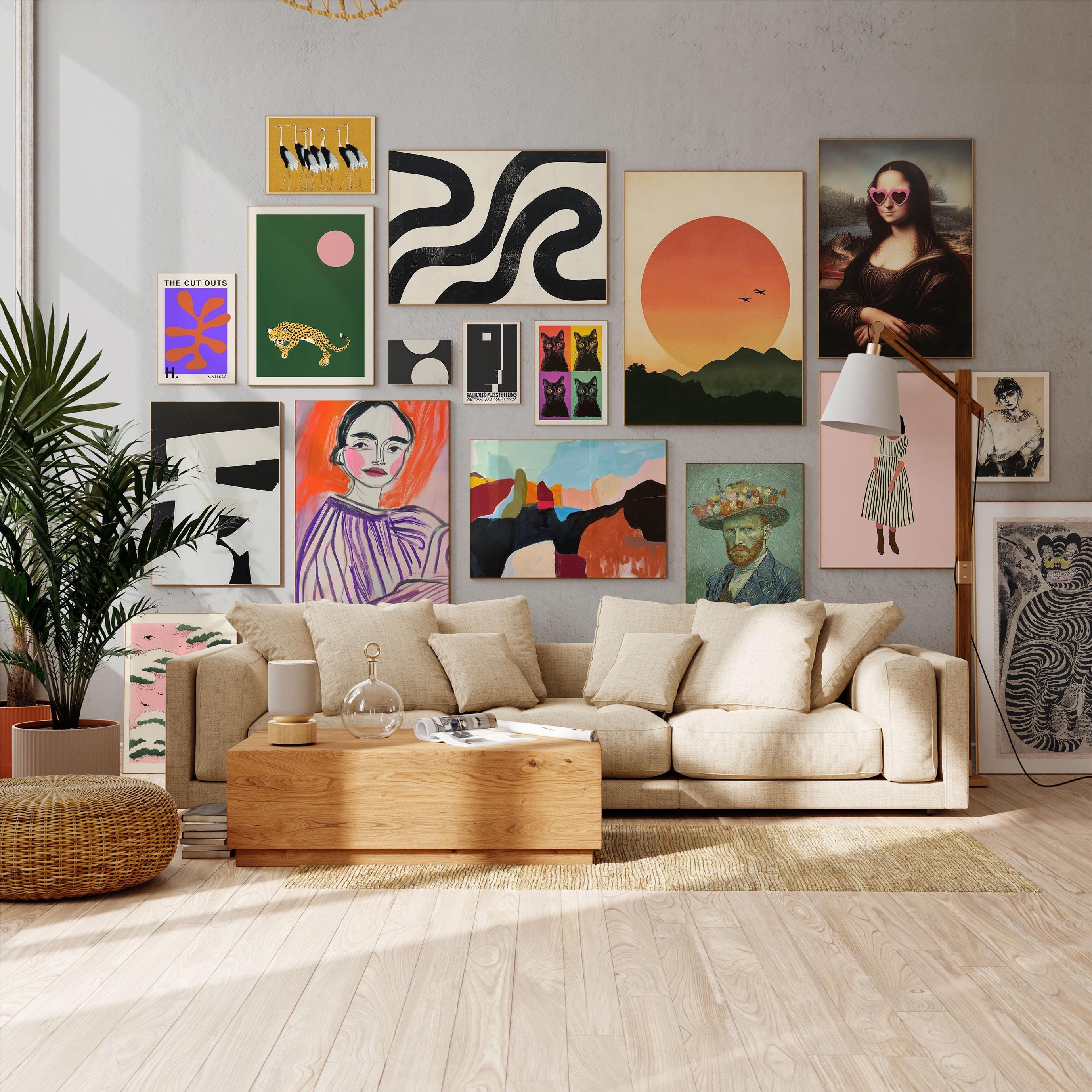 Maximalist Quirky Wall Art, Eclectic Gallery Wall Set, Pop Art