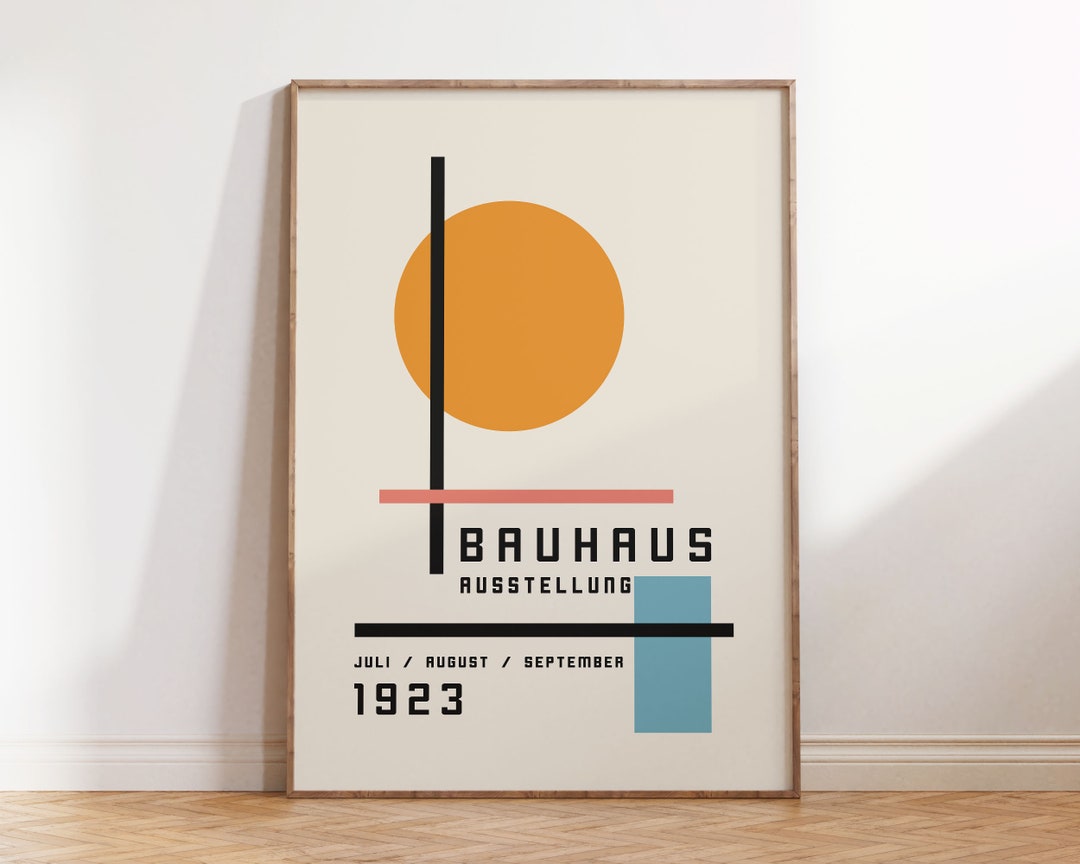 Bauhaus Exhibition Poster 1923, Trendy Retro Wall Art, Abstract ...