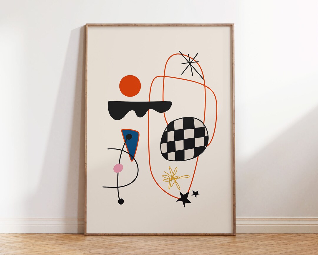 Abstract Eclectic Wall Art, Colorful Modern Art Print, Large