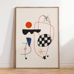 Arte de pared ecléctico abstracto, Impresión de arte moderno colorido, Póster de surrealismo contemporáneo, Arte de pared de sala de estar Descarga digital