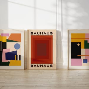Set of 9 digital prints in mid century modern stylebauhaus print