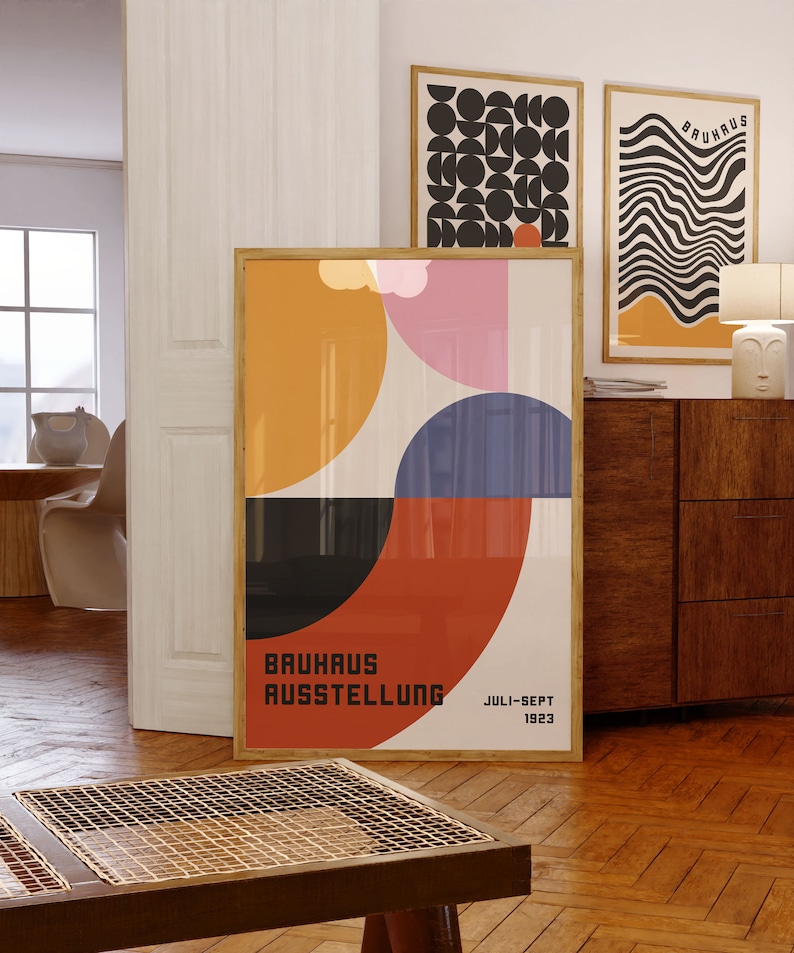 Bauhaus Exhibition Poster 1923, Minimalist Mid Century Modern Wall Art ...