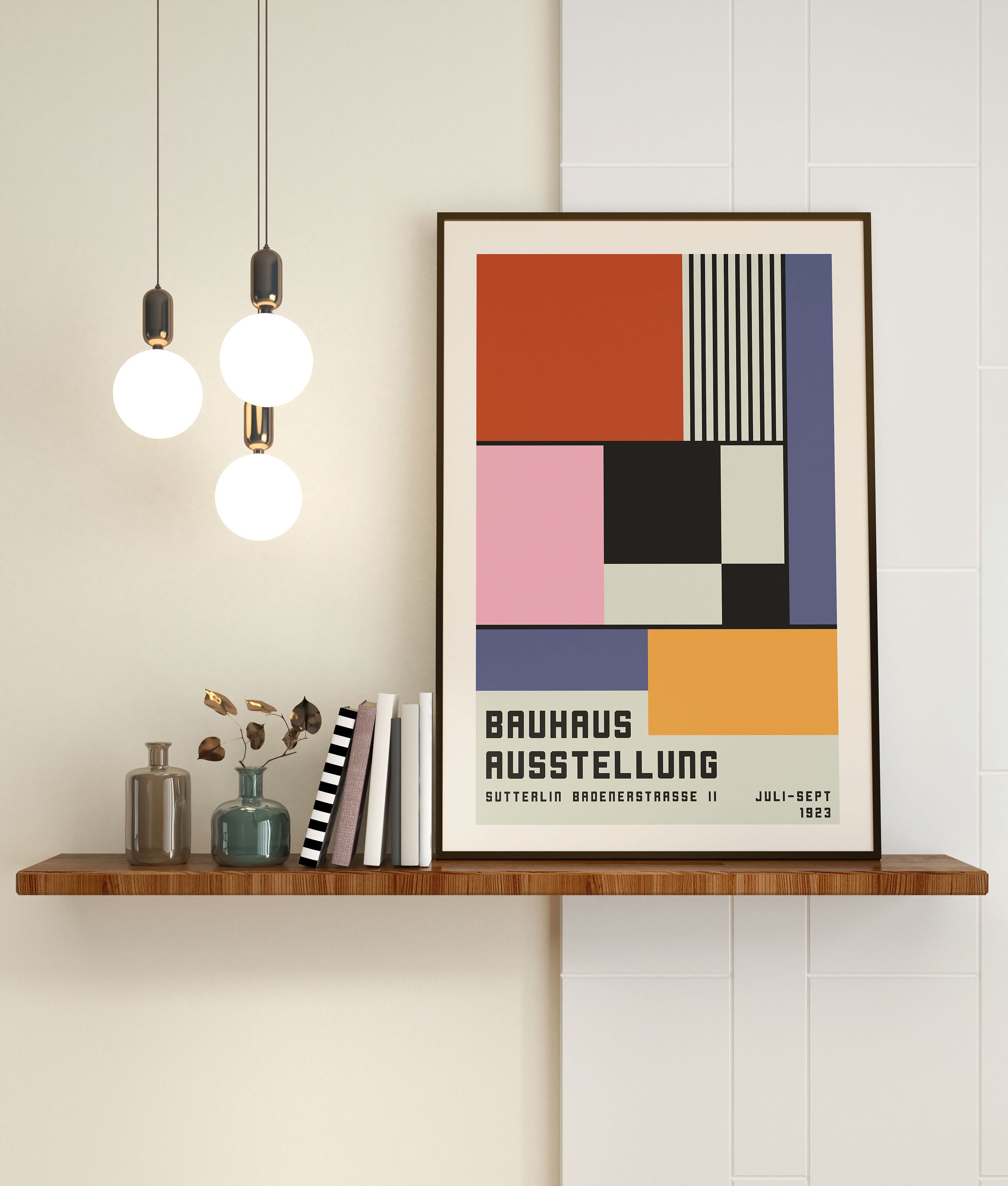 Bauhaus Exhibition Poster 1923, Geometric Mid Century Modern Wall Art ...