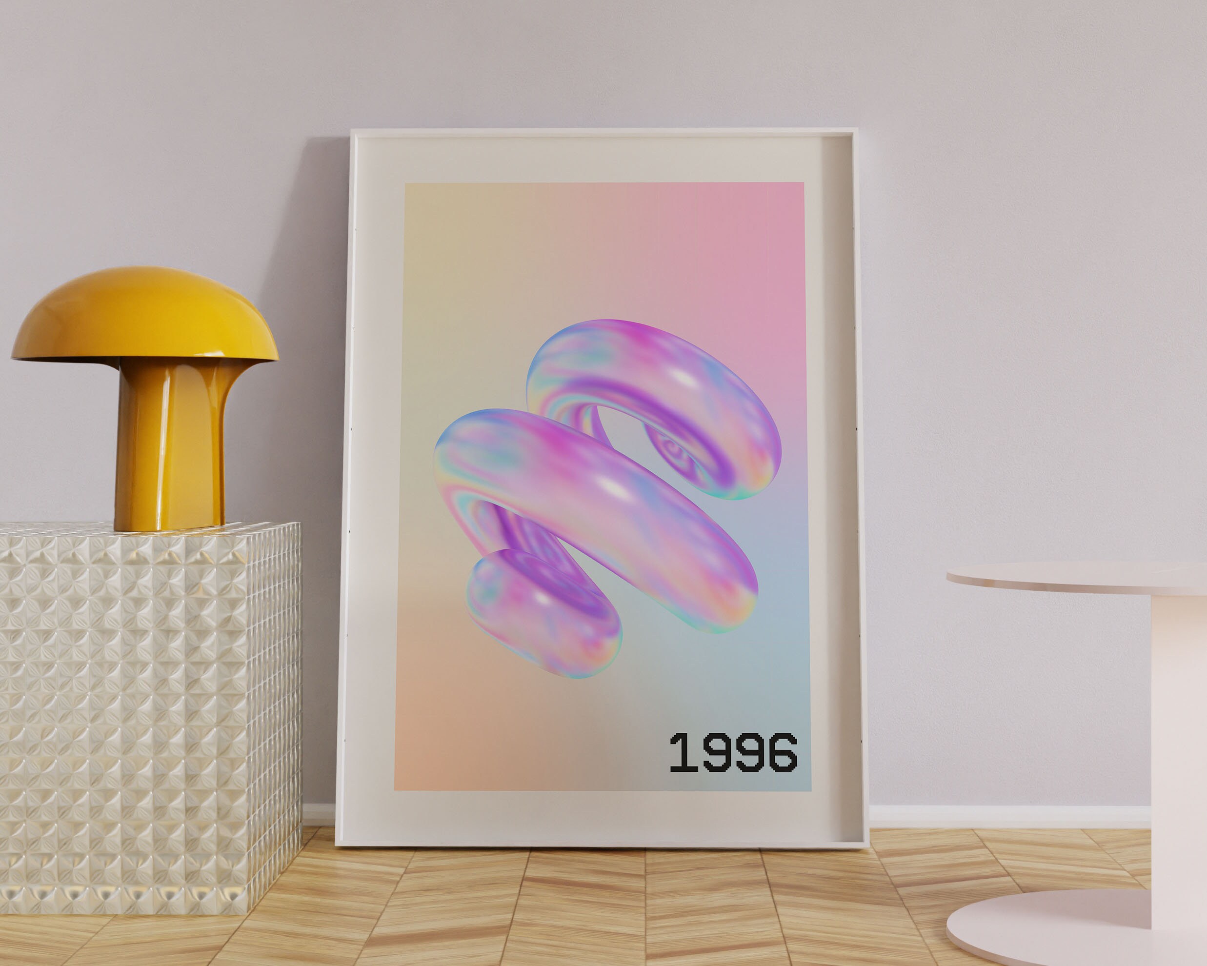 Y2k Aesthetic Room Decor, 2000s Psychedelic Wall Art, 90s Nostalgia, Cyber Pastel Holographic Print, Trendy Aura Poster 2 Digital Download