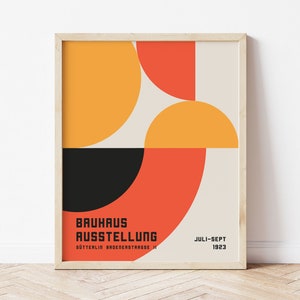 Bauhaus Exhibition Poster 1923, Orange Geometric Wall Art Digital ...